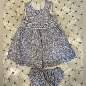 The Little White Company Hand-Smocked Liberty Dress 6-9M